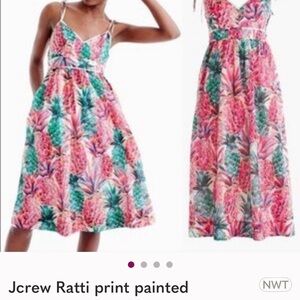 J. Crew Ratti Print Maxi Dress - Pink and Green